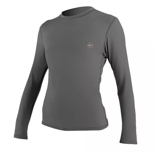 O'Neill Women's Basic Skins UPF 30+ Long Sleeve Sun Shirt Graphite Large Womens Rashguard – Image 1