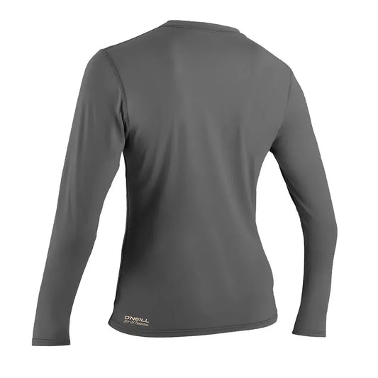 O'Neill Women's Basic Skins UPF 30+ Long Sleeve Sun Shirt Graphite Large Womens Rashguard – Image 2