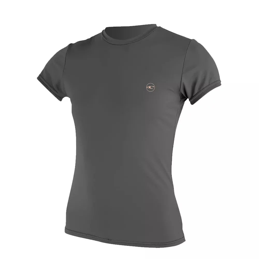 O'Neill Women's Basic Skins UPF 30+ Short Sleeve Sun Shirt Graphite Medium Womens Rashguard – Image 1