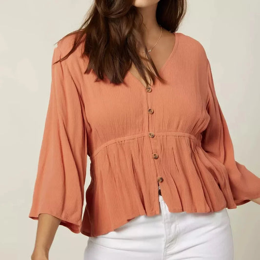 O'Neill Women's Celine Top Aragon Large Womens Shirt – Image 1