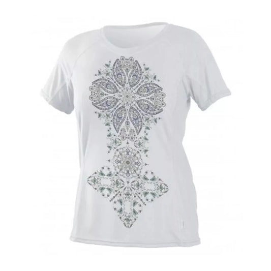 O'Neill Women's Graphic Basic Skins UPF 50+ Short Sleeve Sun Shirt White Small Womens Rashguard – Image 1