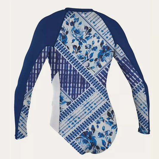 O'Neill Women's Premium Superlite Front Zip Long Sleeve Surf Suit Ind Patch/Navy/White Springsuit – Image 2