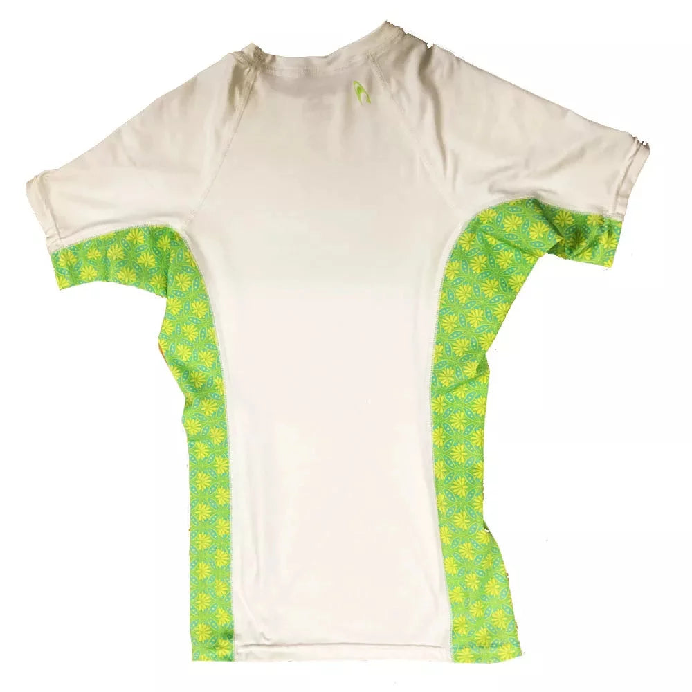 O'Neill Women's Side Print Short Sleeve Rash Guard White Medium Womens Rashguard – Image 2