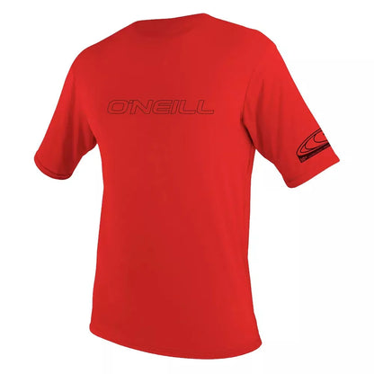 O'Neill Youth Basic Skins UPF50+ Short Sleeve Shirt Red Kids Rashguard – Image 1