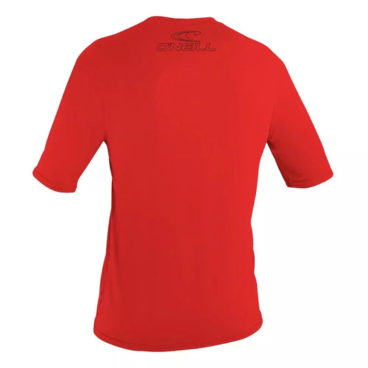 O'Neill Youth Basic Skins UPF50+ Short Sleeve Shirt Red Kids Rashguard – Image 2