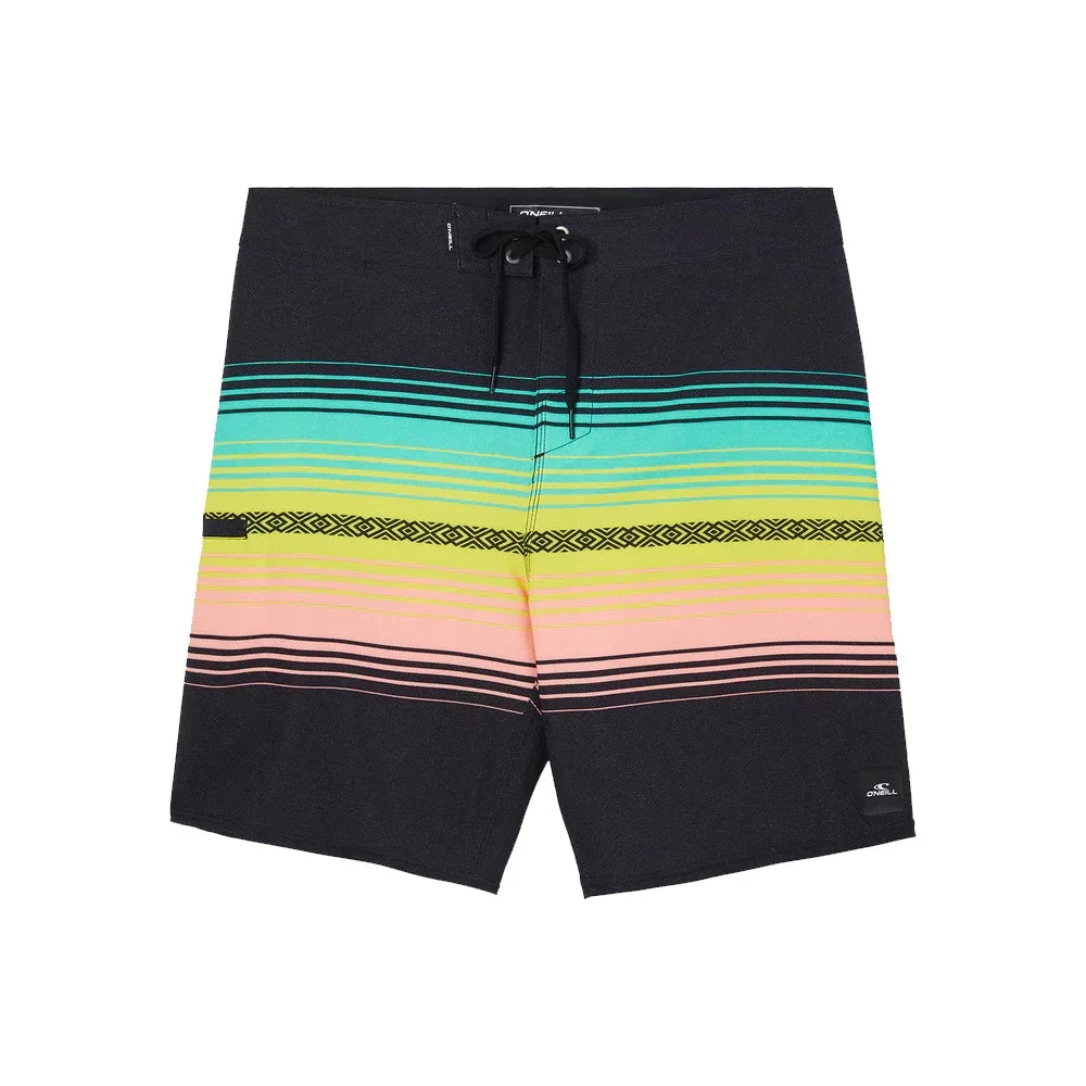 O'Neill Youth Hyperfreak Heat Stripe Line 16" Board Shorts Black Mens Boardshorts – Image 1