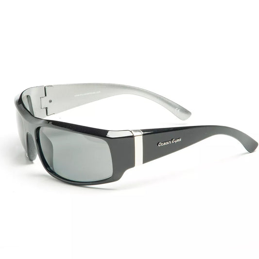 Ocean Eyes Sportsman Sunglasses Shiny Black/Silver/Smoke