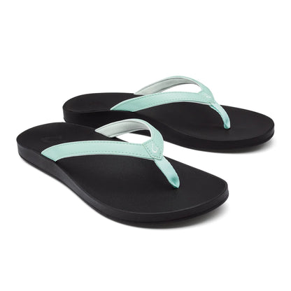 Olukai Women's Puawe Sandals Sea Glass/Black 6