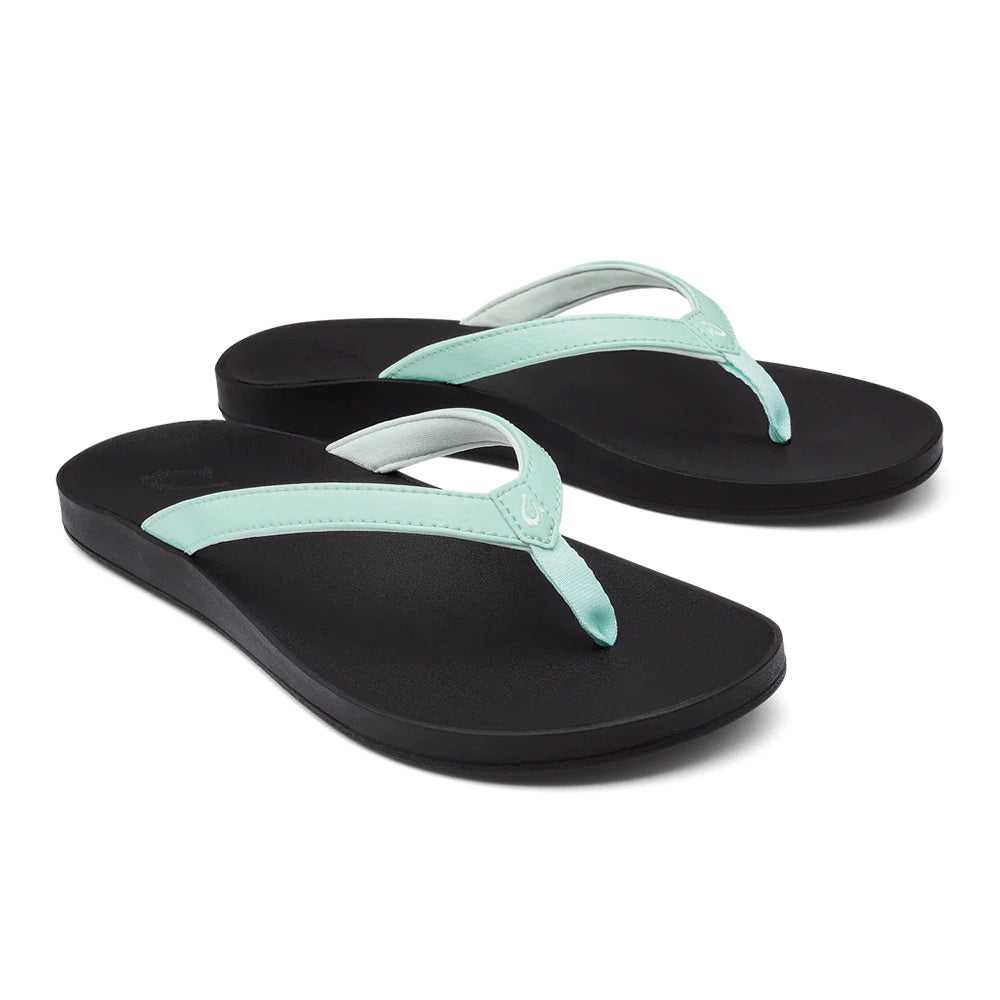 Olukai Women's Puawe Sandals Sea Glass/Black 8