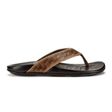 Olukai Hikianalia Tan / Dark Java Men’s Leather Beach Sandals Mens Sandals – Image 1