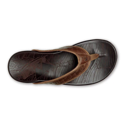 Olukai Hikianalia Tan / Dark Java Men’s Leather Beach Sandals Mens Sandals – Image 2