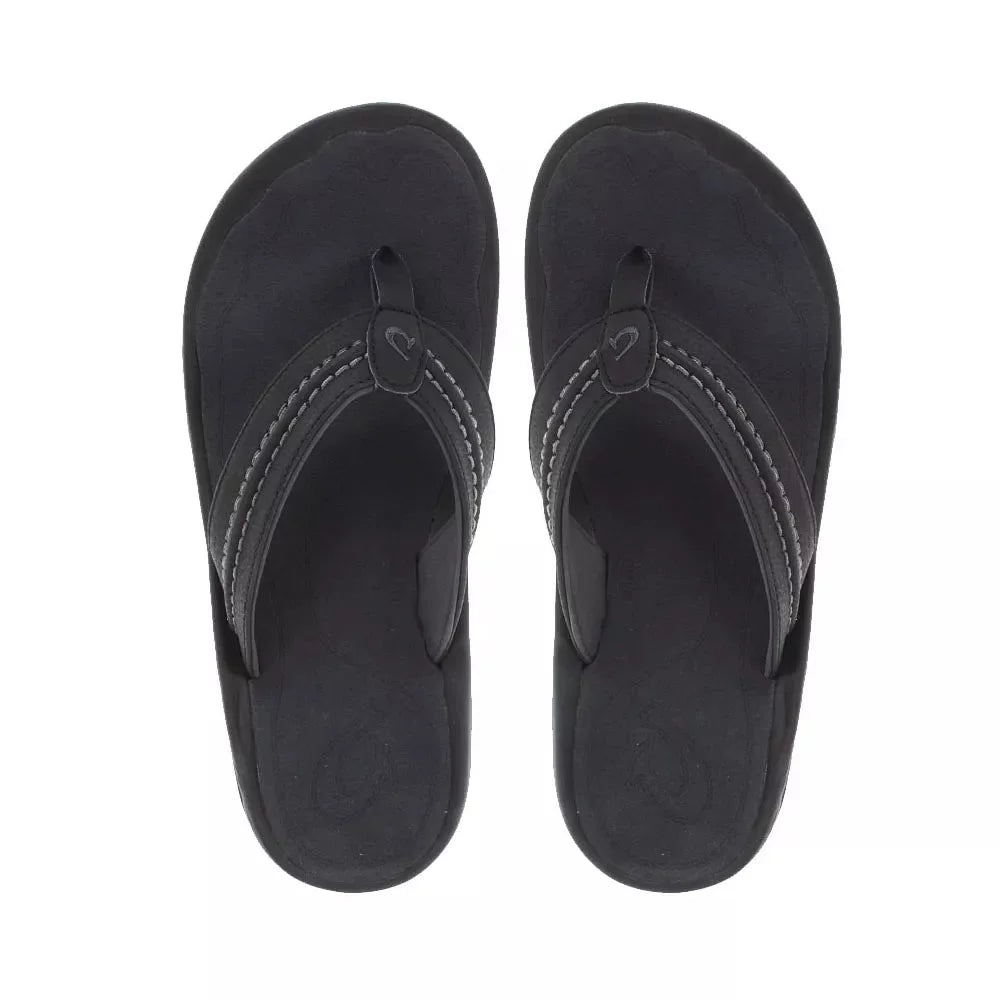 Olukai Hokua Sandals Black/Dark Shadow Mens Sandals – Image 1