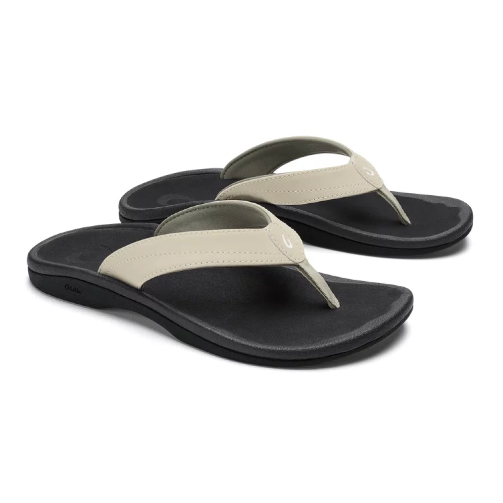 Olukai ‘Ohana Ecru / Black Womens Sandals – Image 2