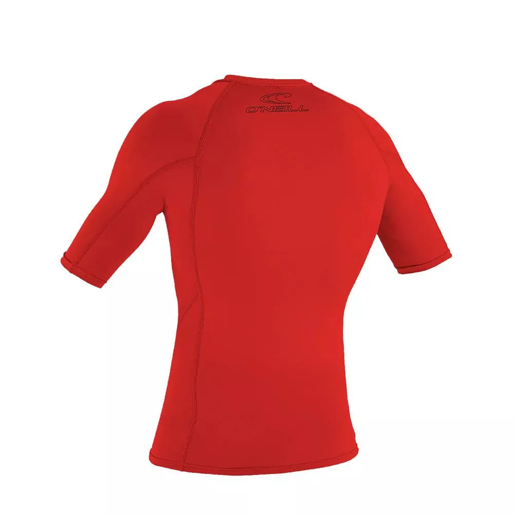 O'Neill Basic Skins UPF 50+ Short Sleeve Rash Guard Red Medium