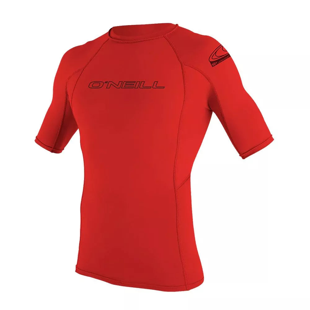 O'Neill Basic Skins UPF 50+ Short Sleeve Rash Guard Red Small