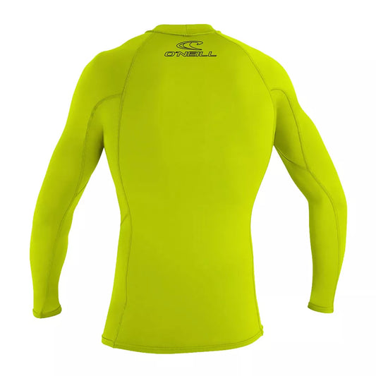 O'Neill Youth Basic Skins Long Sleeve Fitted Sun Shirt Lime 10