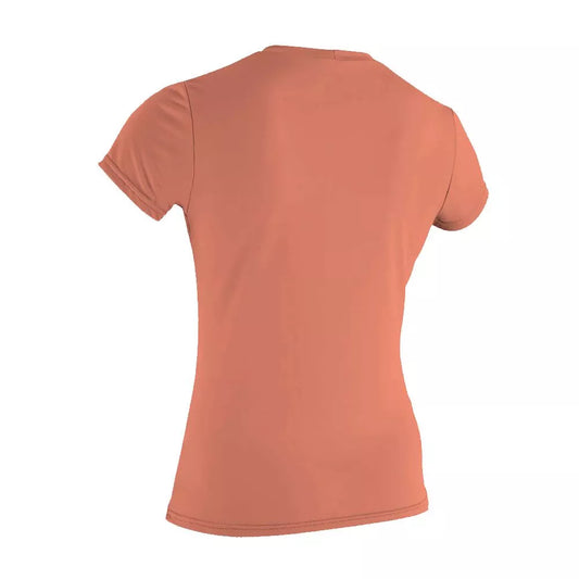 O'Neill Women's Basic Skins UPF 50+ Short Sleeve Sun Shirt Light Grapefruit Large