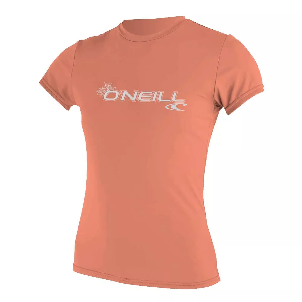 O'Neill Women's Basic Skins UPF 50+ Short Sleeve Sun Shirt Light Grapefruit XS