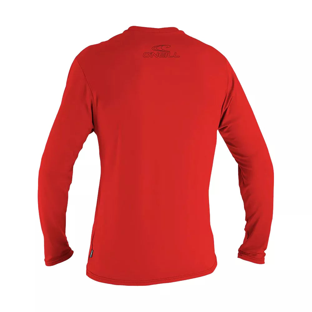 O'Neill Men's Basic Skins 50+ UPF Long Sleeve Sun Shirt Red Small