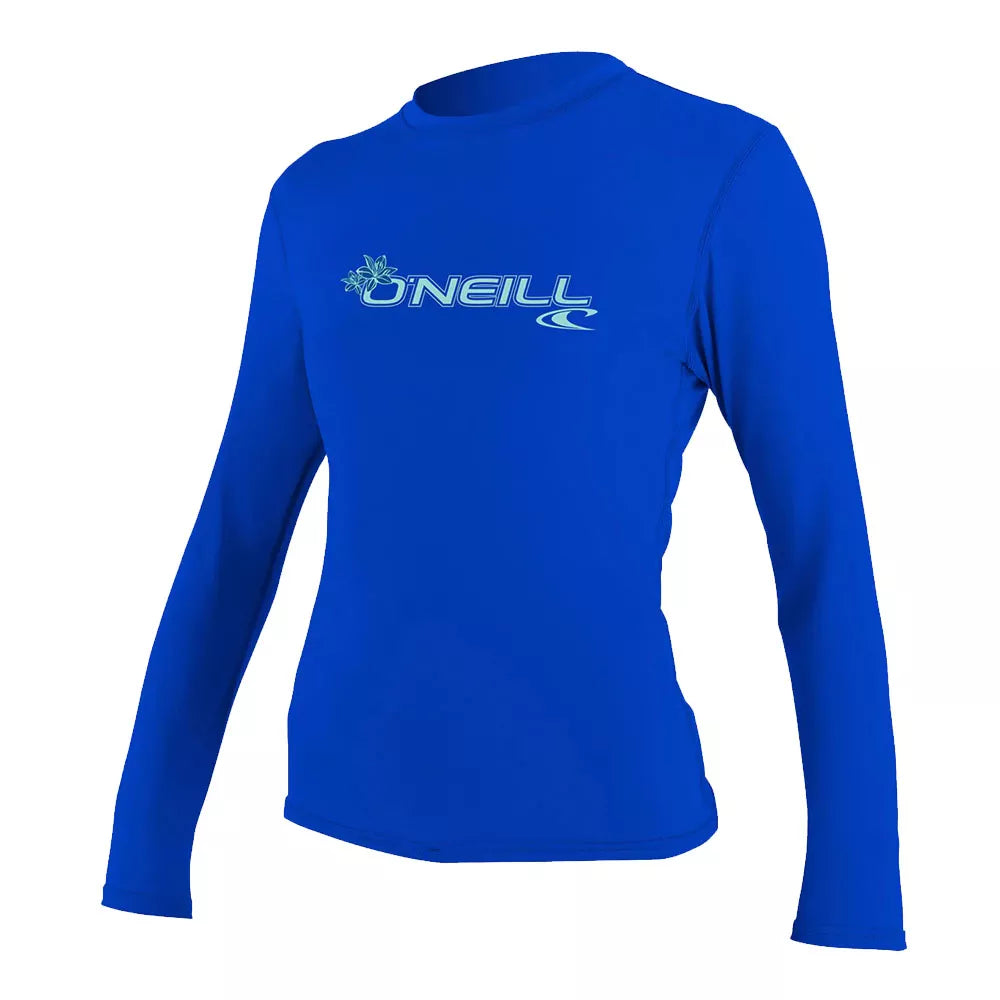 O'Neill Women's Basic 50+ UPF Long Sleeve Sun Shirt Tahitian Blue XS