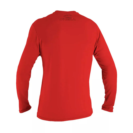 O'Neill Youth Basic Skins 50+ UPF Long Sleeve Sun Shirt Red 12