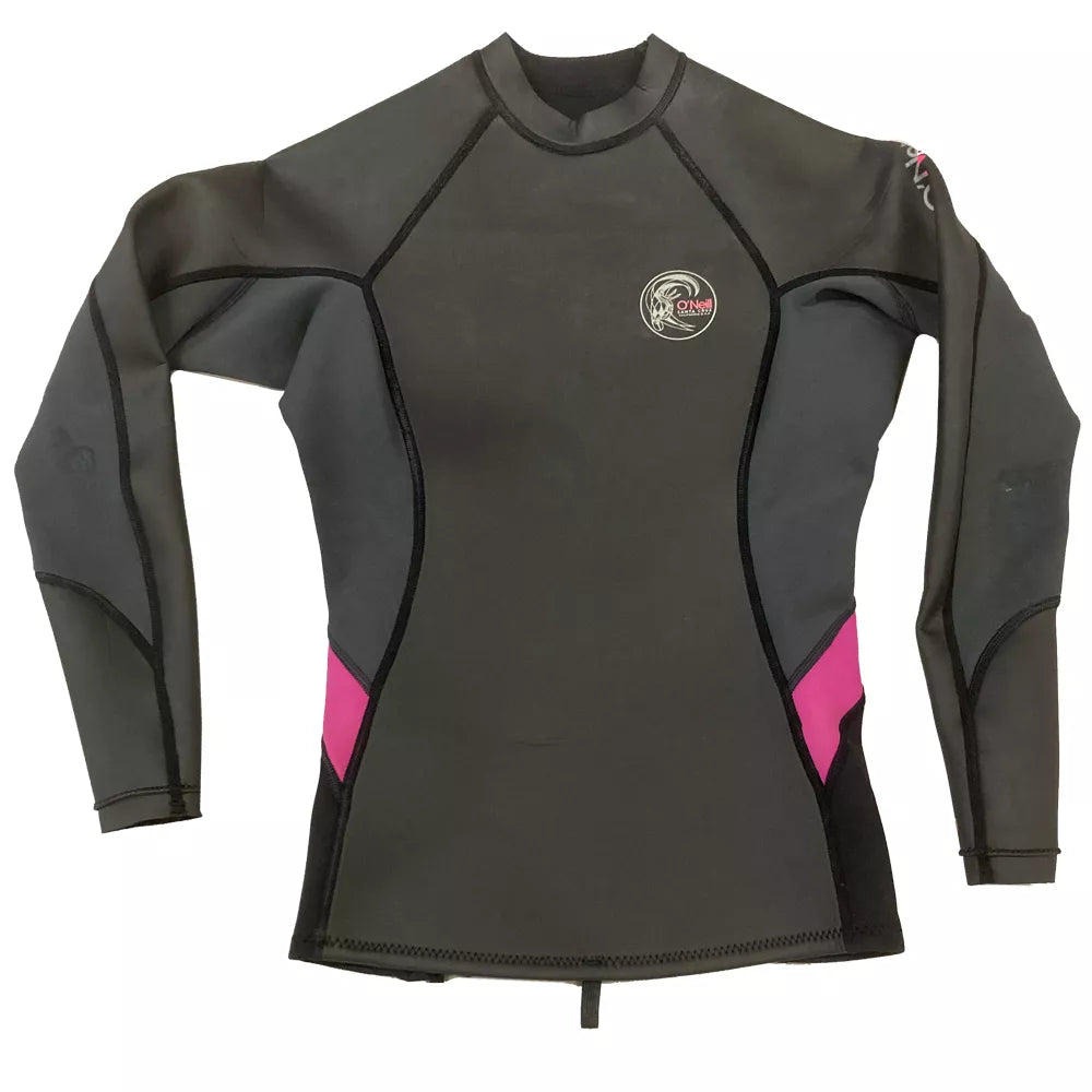 O'Neill Women's Bahia 2/1mm Jacket Black/Graphite/Berry 6 USED