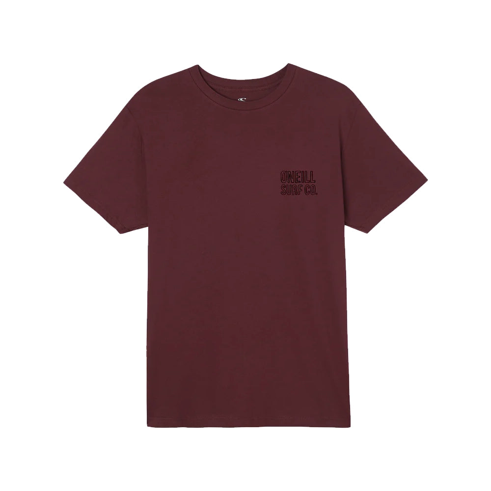 O'Neill Rudy Short Sleeve Tee Shirt Burgundy Medium