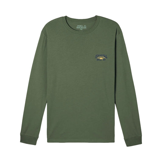 O'Neill Skin And Bones Long Sleeve Crewneck Tee Shirt Olive Large