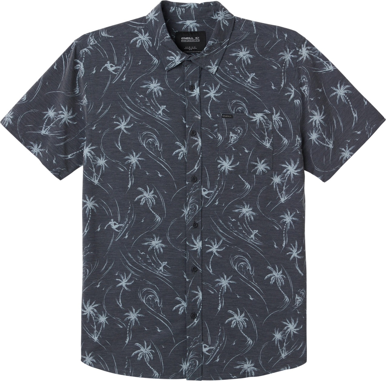 O'Neill Trvlr Traverse Short Sleeve Button Up Shirt Black Medium