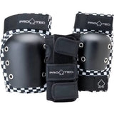 Pro-Tec Street Adult 3-Pack Pad Set Open Back Checkerd Skateboard Protective Gear – Image 1