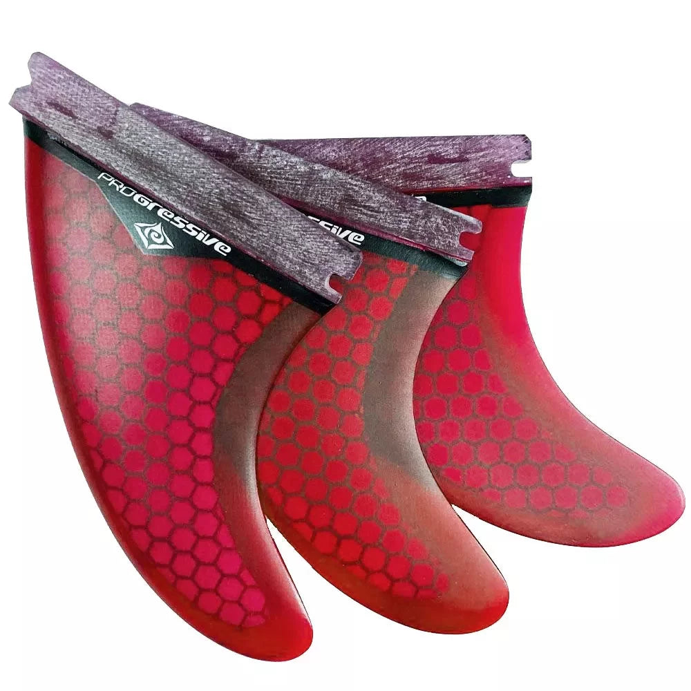 Progressive Future Honeycomb Tri Red Surfboard Fins 4.5" – Image 1