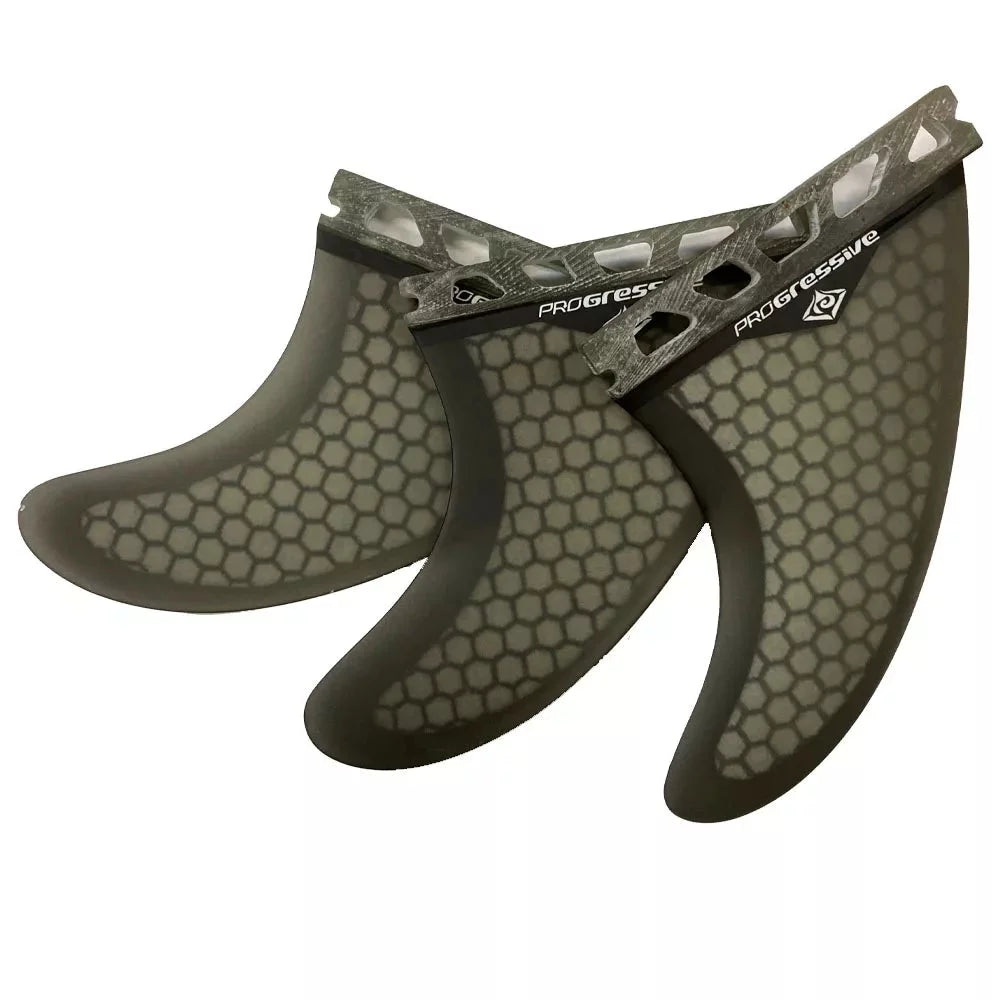 Progressive Futures Cutaway Honeycomb Tri Black Surfboard Fins 4.5" – Image 1