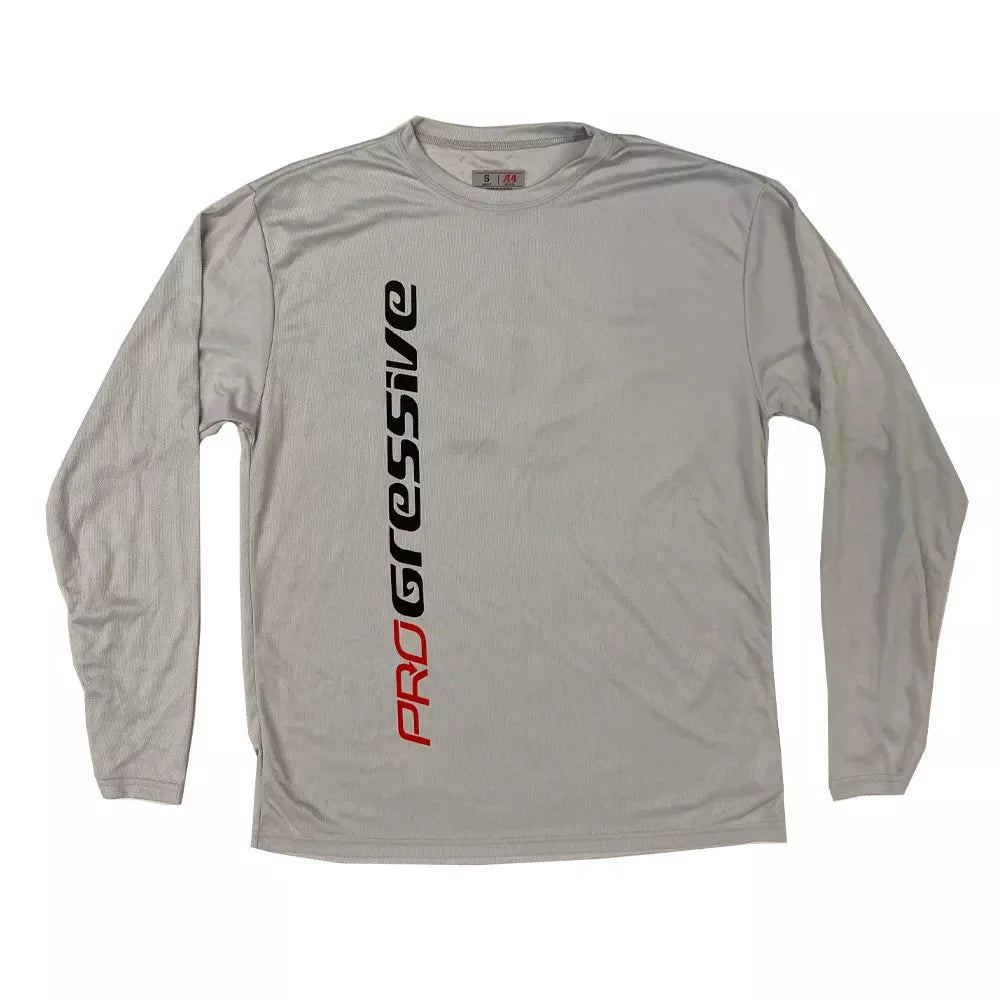 Progressive Long Sleeve Sun Shirt Silver Large Mens Rashguard – Image 1