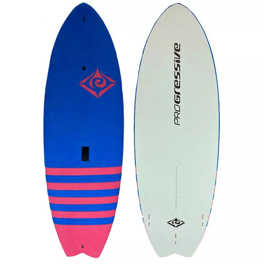 Progressive Soft Top Fish Tail Board 5'6" Pink Surfboard – Image 1