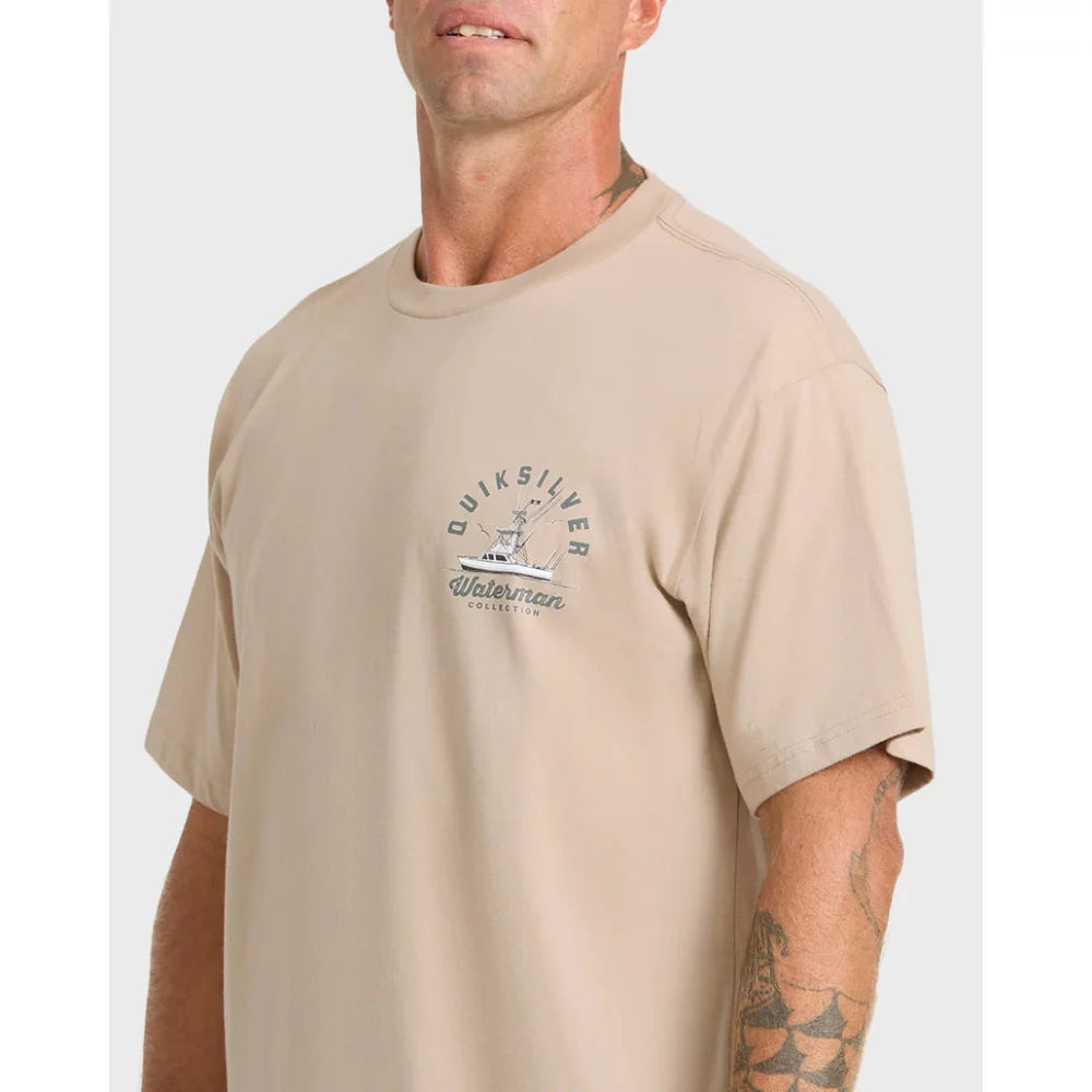 Quiksilver Waterman Early Morning Sueded Short Sleeve T-Shirt Mens Shirts – Image 5