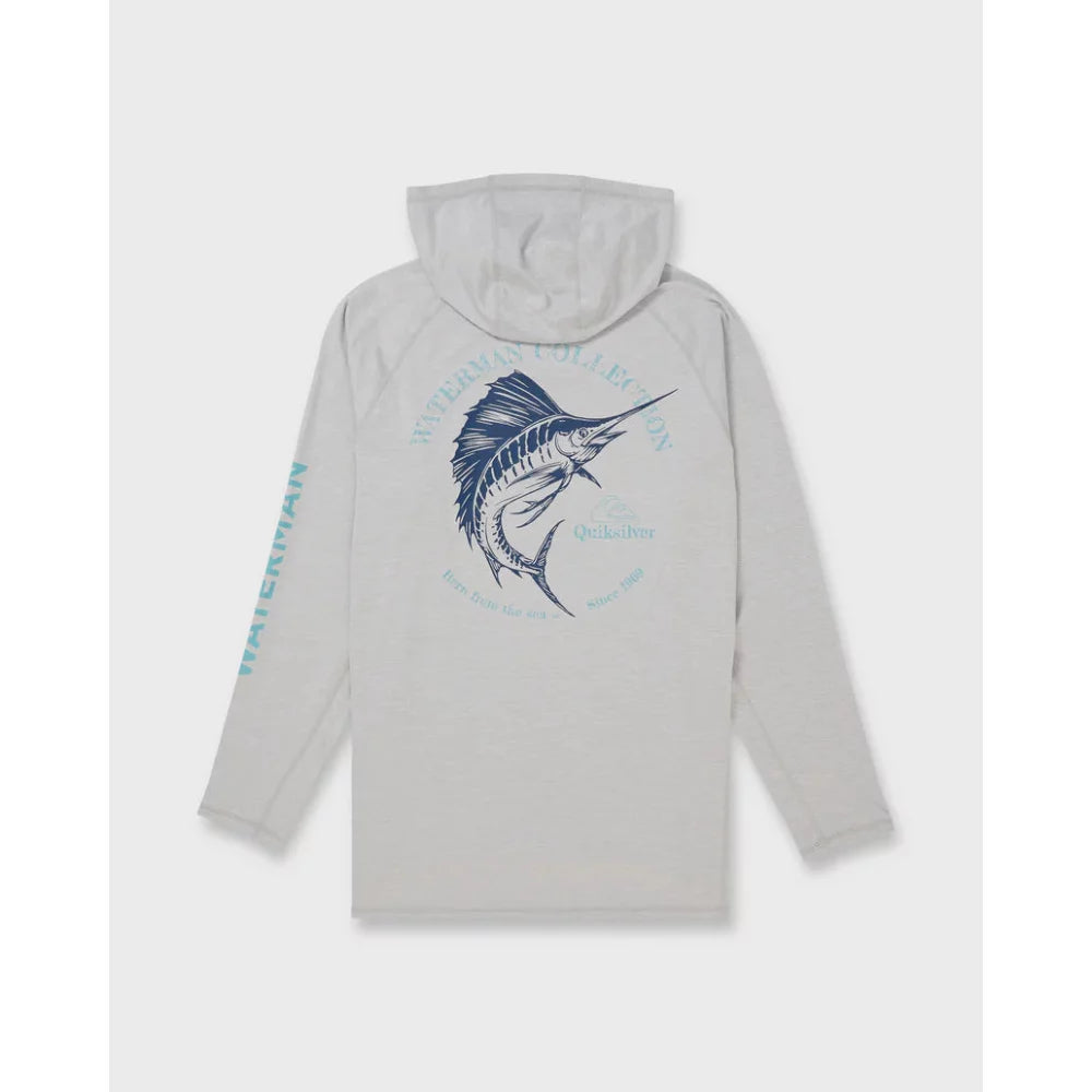 Quiksilver Waterman Marley Hooded Long Sleeve UPF 50 Surf Shirt – Image 1