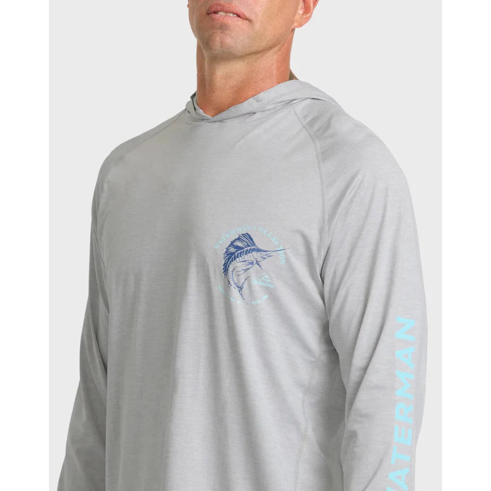 Quiksilver Waterman Marley Hooded Long Sleeve UPF 50 Surf Shirt – Image 3