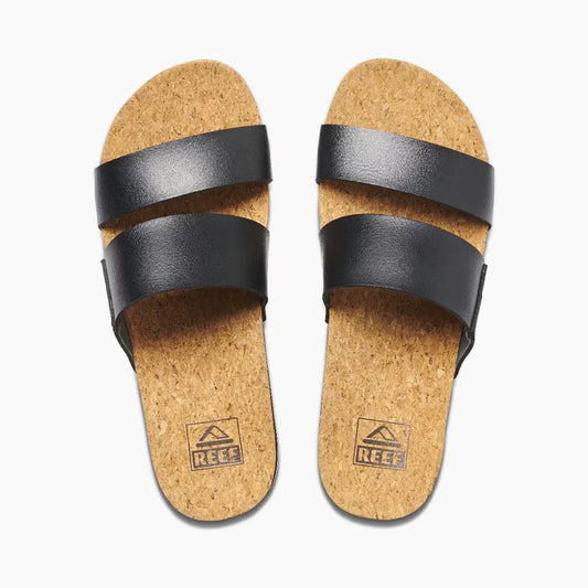 Reef Cushion Vista Hi Slides Black Womens Sandals – Image 2