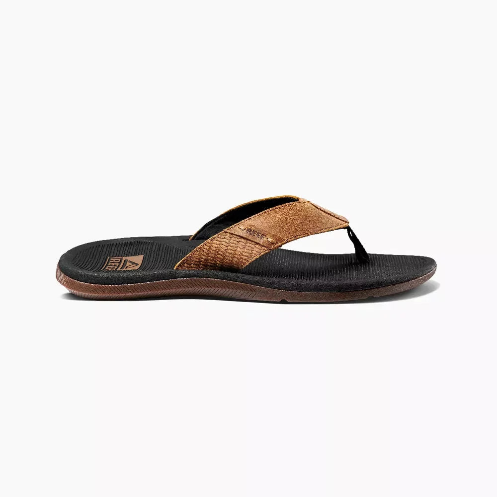 Reef Santa Ana LE Premium Leather Sandal Black/Tan Mens Sandals – Image 3