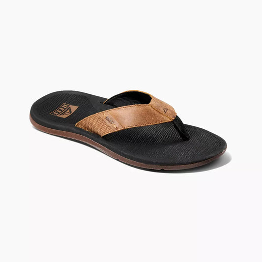 Reef Santa Ana LE Premium Leather Sandal Black/Tan 13