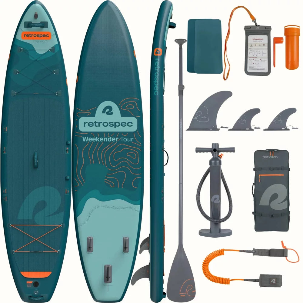 Retrospec Weekender Tour Inflatable Stand Up Paddle Board 11’6’’ Inflatable SUP – Image 1