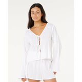 Ripcurl Haze Tie Front Long Sleeve Top Womens Shirt – Image 1