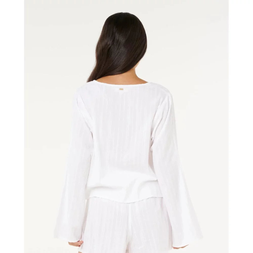 Ripcurl Haze Tie Front Long Sleeve Top Womens Shirt – Image 2