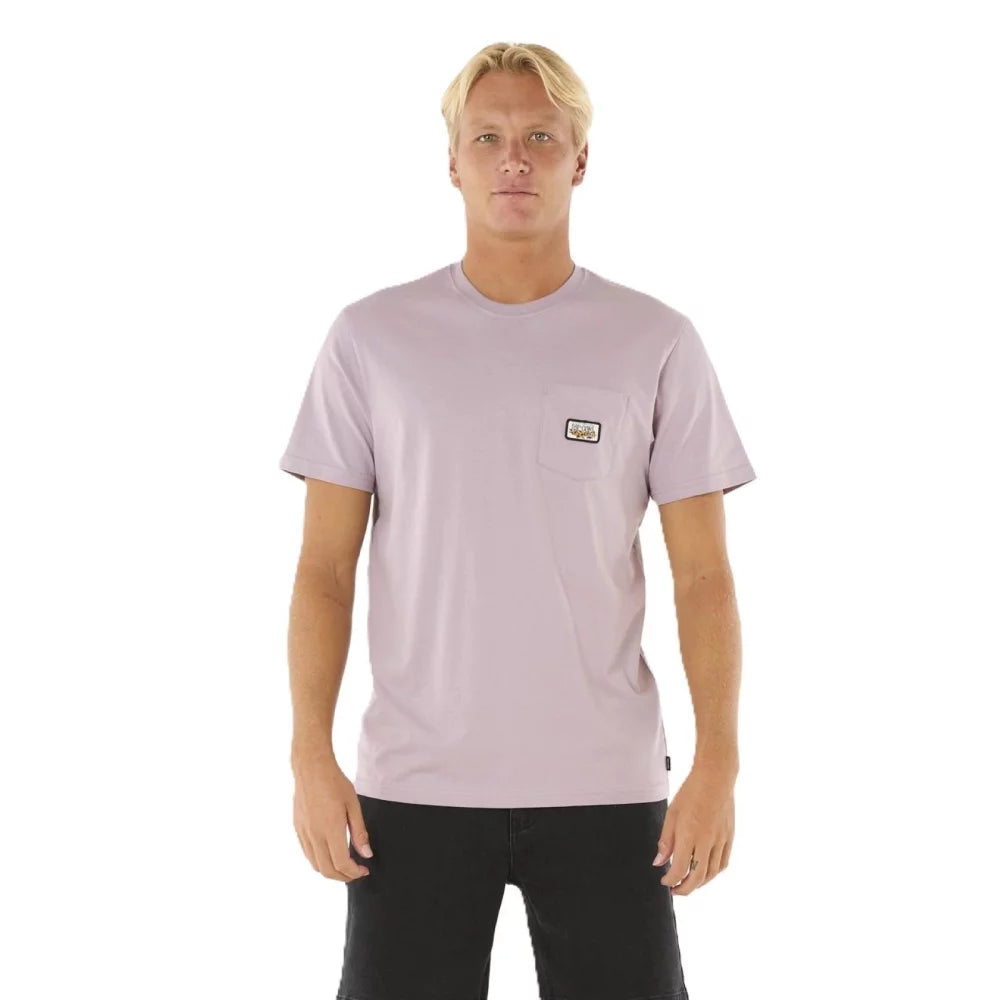 RipCurl Rip Curl Mens Surf Paradise Badge Update Short Sleeve T-Shirt - Smokey Grape Mens Shirts – Image 1