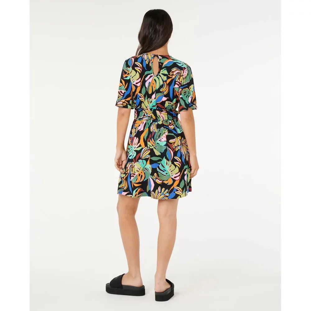 white christmas dresses Ripcurl Sunset Luau Short Sleeve Mini Dress Womens Dresses Xs