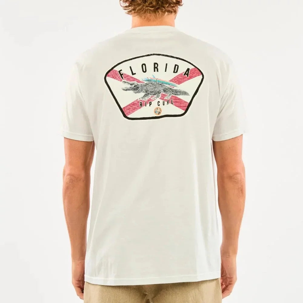 RipCurl The Swamp Premium Short Sleeve Tee White Medium Mens Shirts – Image 1