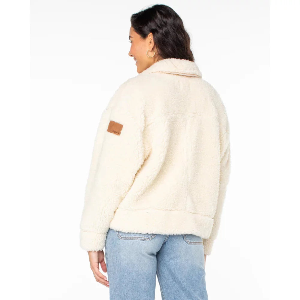 Roxy Chilly Wave Snap Front Fleece Jacket-Large Womens sweater – Image 2