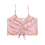 Roxy Vibrant Light Strappy Crop Top Mock Orange Hawaiian Heat Large Womens Shirt – Image 1