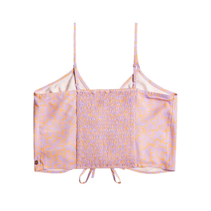 Roxy Vibrant Light Strappy Crop Top Mock Orange Hawaiian Heat Large Womens Shirt – Image 2
