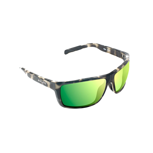BAJIO Sigs Ivory Tortoise Gloss | Green Mirror Glass Sunglasses